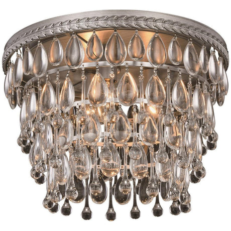 Elegant Lighting Nordic 3 Lights Antique Silver Flushmount - Home Elegance USA