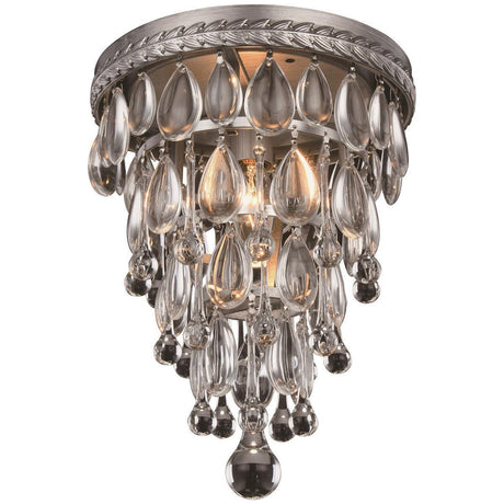 Elegant Lighting Nordic 1 Light Antique Silver Flushmount - Home Elegance USA