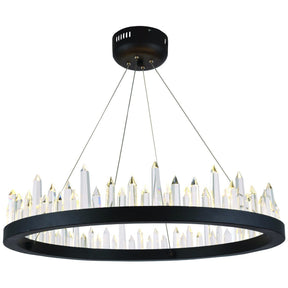 Malta Hang Led Satin Dark Grey 26" Chandelier | Elegant Lighting