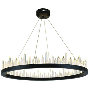 Malta Hang 3K Satin Dark Grey Chandelier | Elegant Lighting