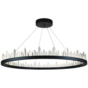 Malta Hang Led Satin Dark Grey 42" Chandelier | Elegant Lighting