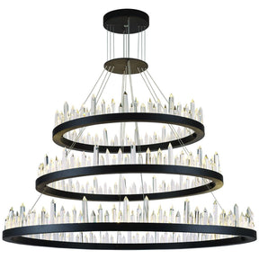 Malta Hang 3 Layers Led Satin Dark Grey Chandelier | Elegant Lighting