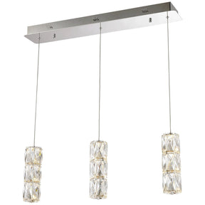 Polaris 3 Lights Chrome With Clear Crystal Pendant | Elegant Lighting