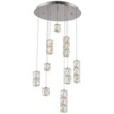 Elegant Lighting Polaris 9 Lights Chrome with Clear Crystal Pendant - Home Elegance USA