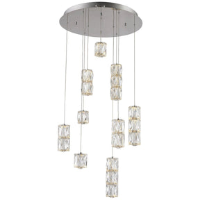 Polaris 9 Lights Chrome With Clear Crystal Pendant | Elegant Lighting