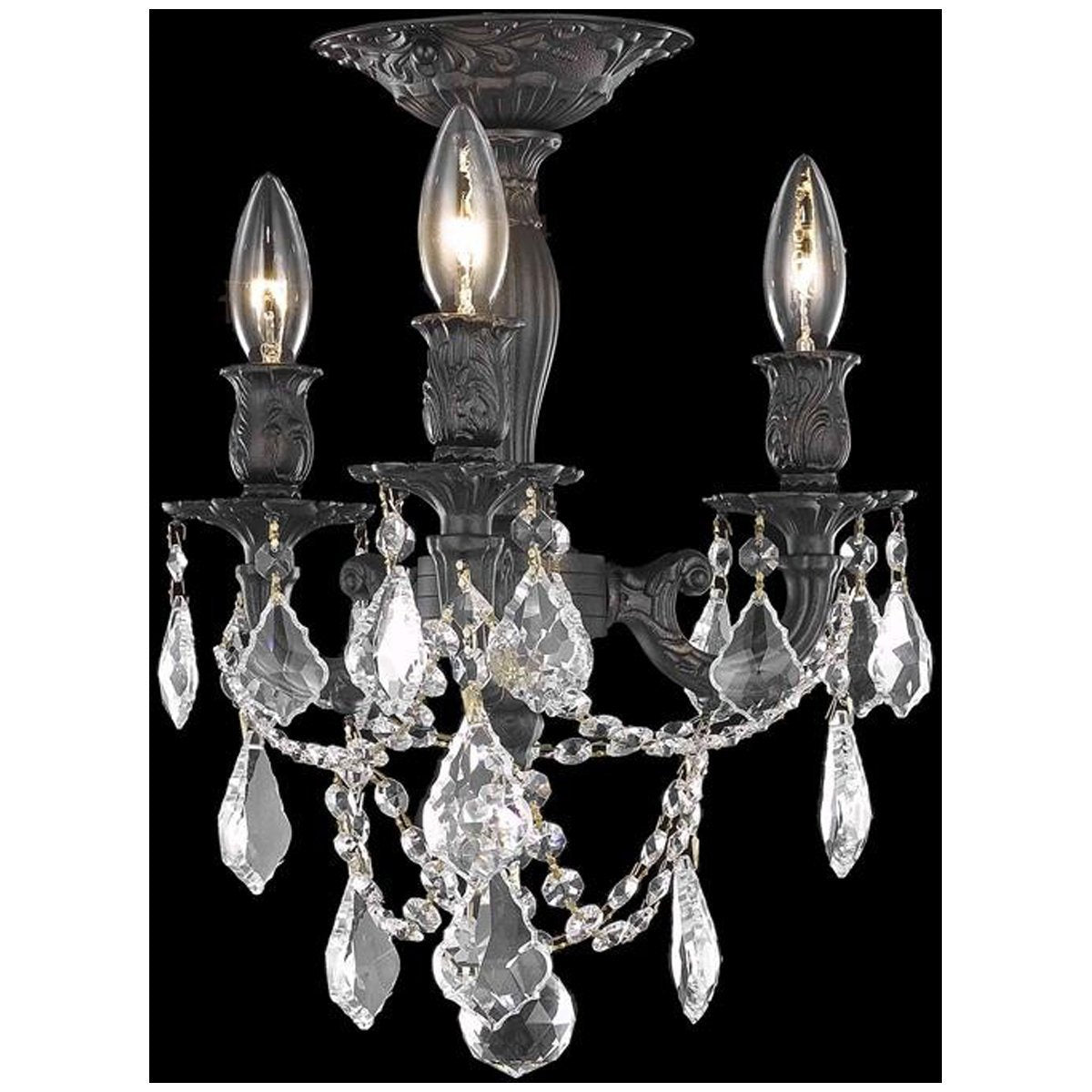 Elegant Lighting Rosalia 3 Lights Flush Mount - Home Elegance USA