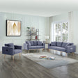 Easton Dark Gray Linen Fabric Sofa Loveseat Chair Living Room Set with USB Charging Ports Pockets & Pillows