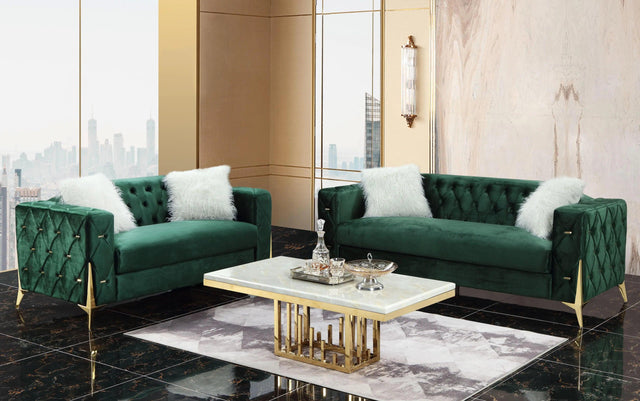 Emerald Modern Sofa and Loveseat in Emerald Green Color by Cosmos Furniture Cosmos Furniture