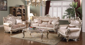 Emily Transitional Living Room Set In Beige Finish | Cosmos