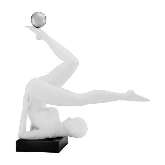 Emma Doll Sculpture // Matte White and Steel - Home Elegance USA