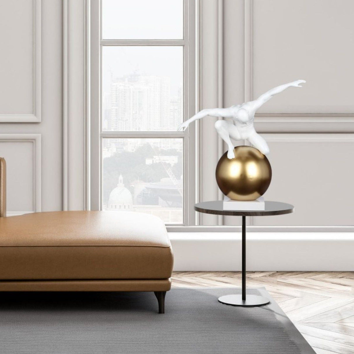 Equilibrium Structure // Matte White and Gold - Home Elegance USA