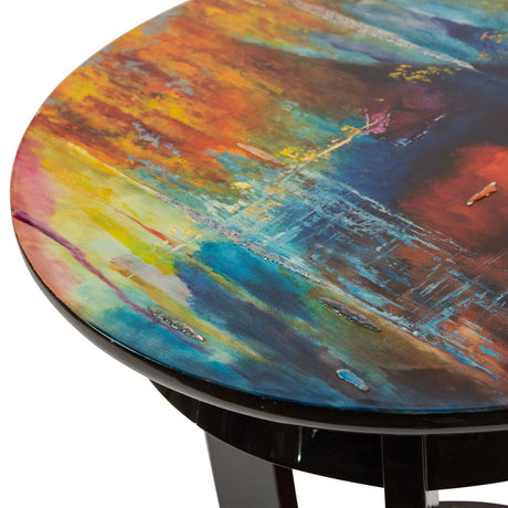 Michael Amini Illusions Round Chair Side Table - Home Elegance USA