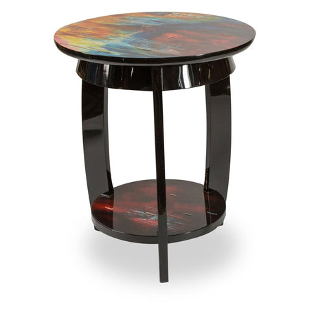 Michael Amini Illusions Round Chair Side Table - Home Elegance USA