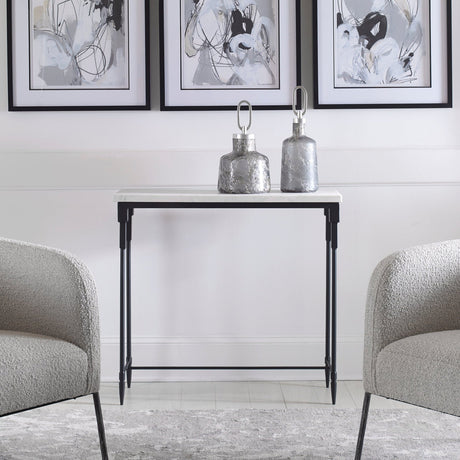 Bourges White Marble Console Table | Uttermost | Home Elegance USA