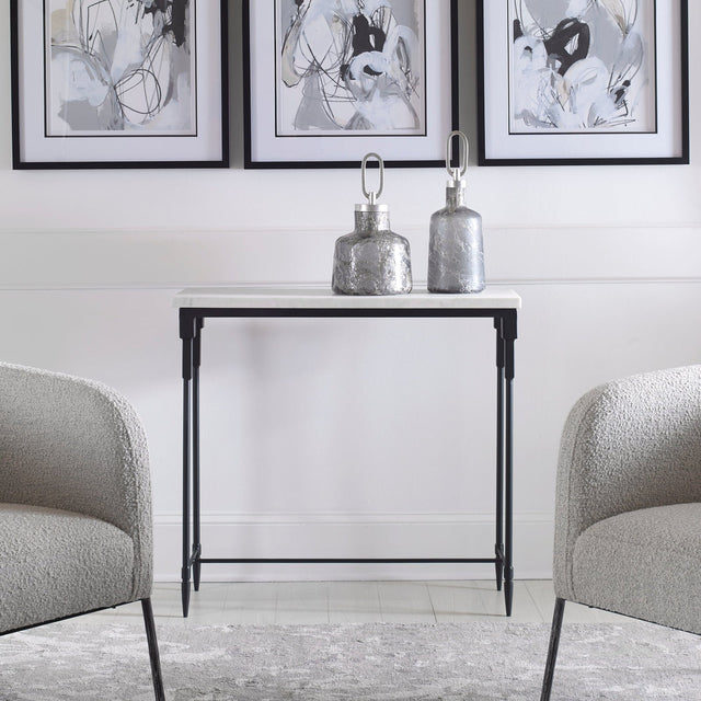 Bourges White Marble Console Table | Uttermost | Home Elegance USA