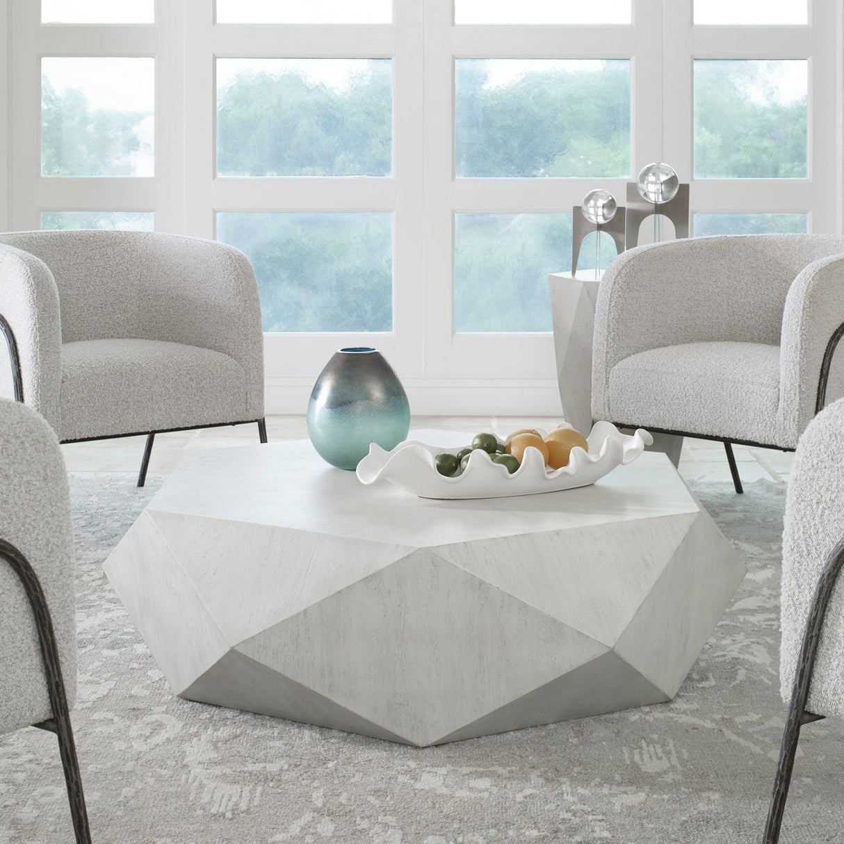 Uttermost Volker White Coffee Table - Home Elegance USA