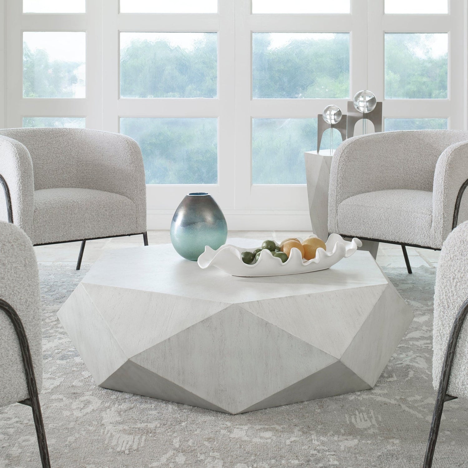 Uttermost Volker White Coffee Table - Home Elegance USA