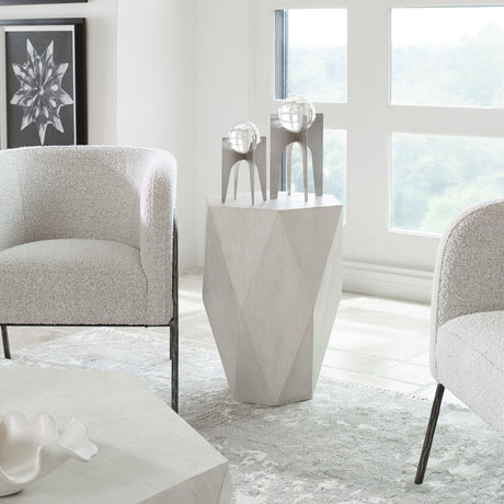 Uttermost Volker White Side Table - Home Elegance USA