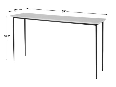 Uttermost Nightfall White Marble Console Table - Home Elegance USA