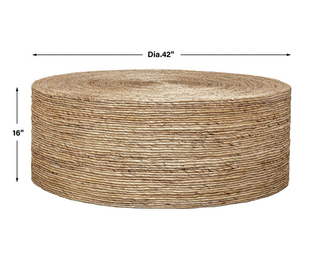 Uttermost Rora Woven Round Coffee Table - Home Elegance USA