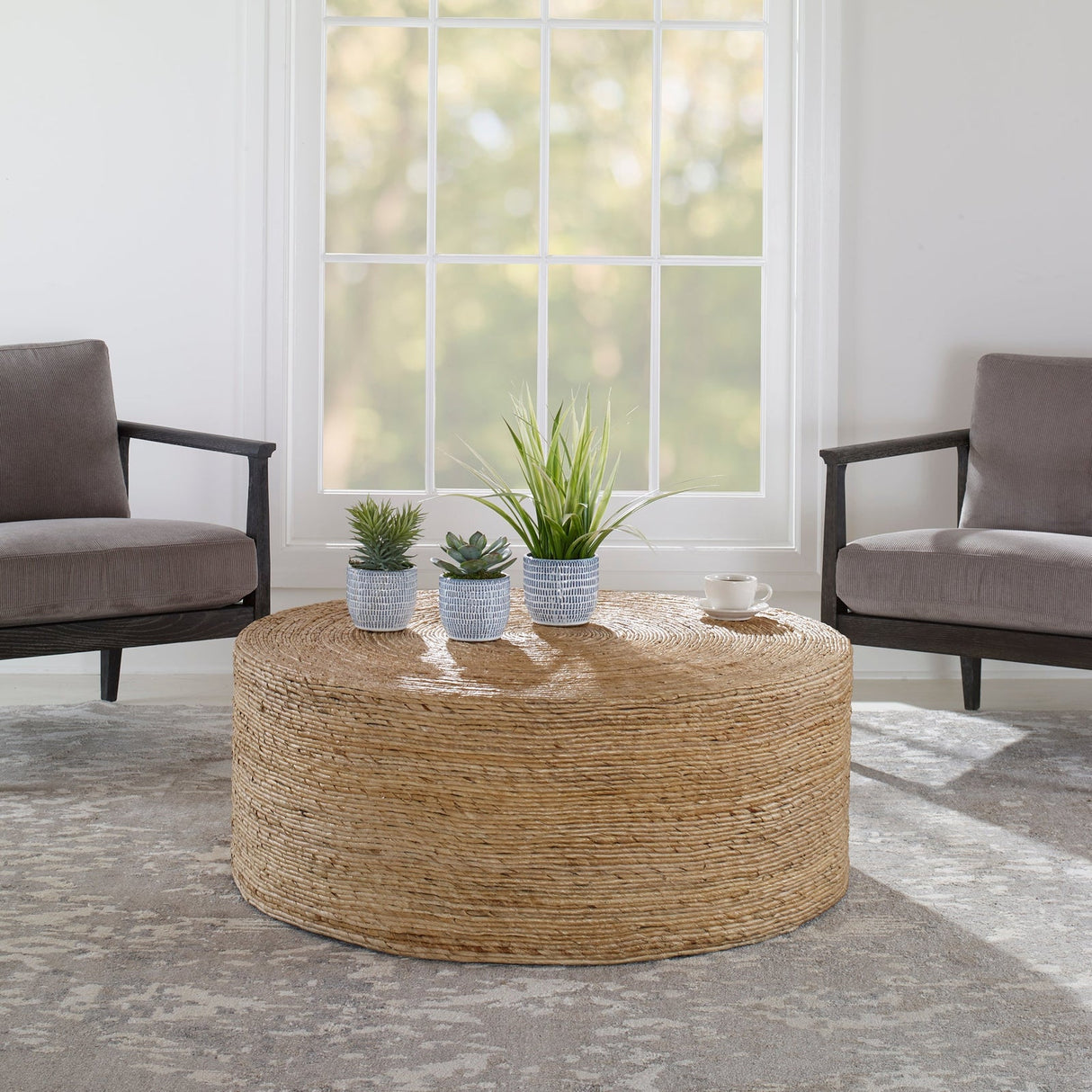 Uttermost Rora Woven Round Coffee Table - Home Elegance USA