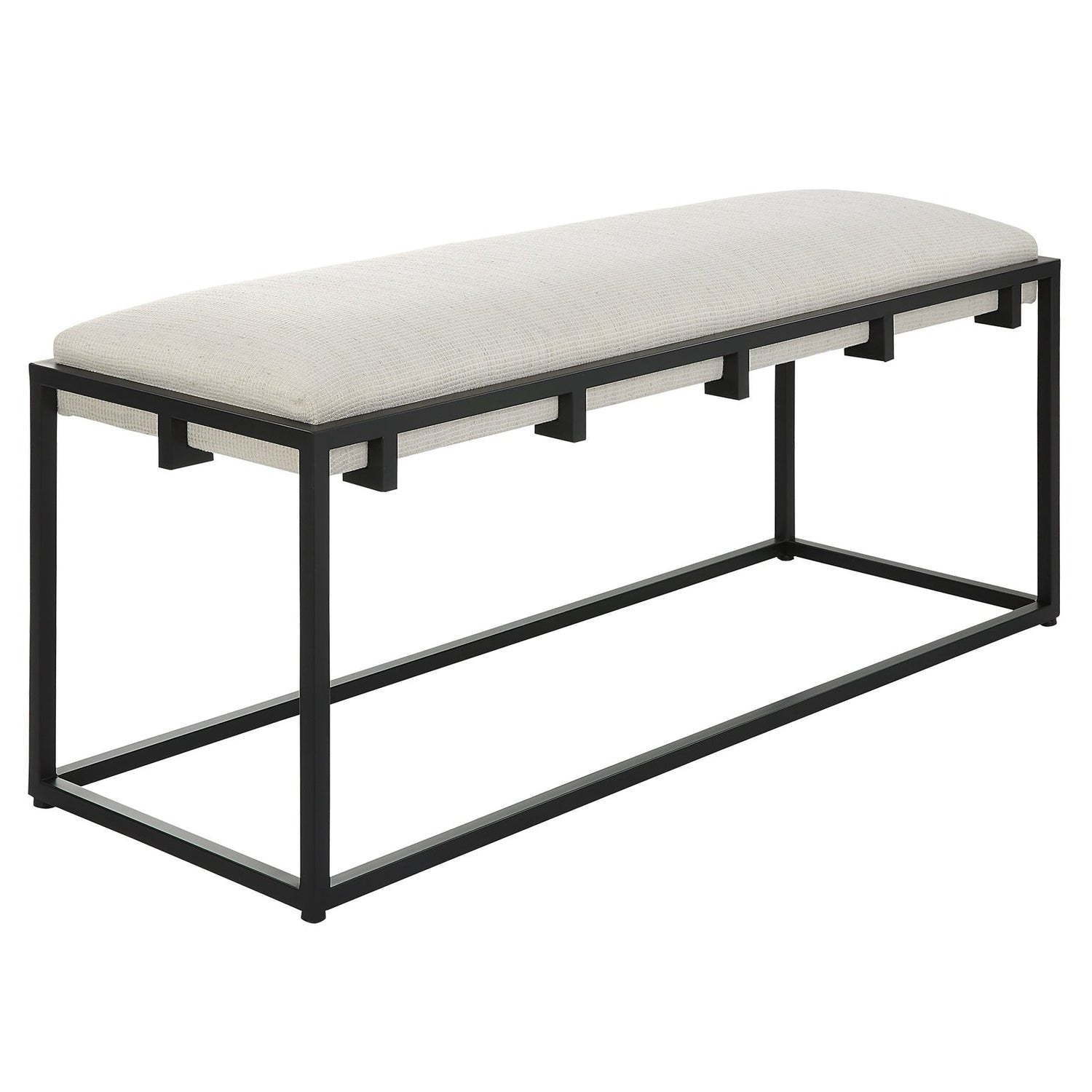 Uttermost Paradox Iron & Fabric Bench - Home Elegance USA