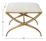Crossing Small White Bench | Uttermost | Home Elegance USA