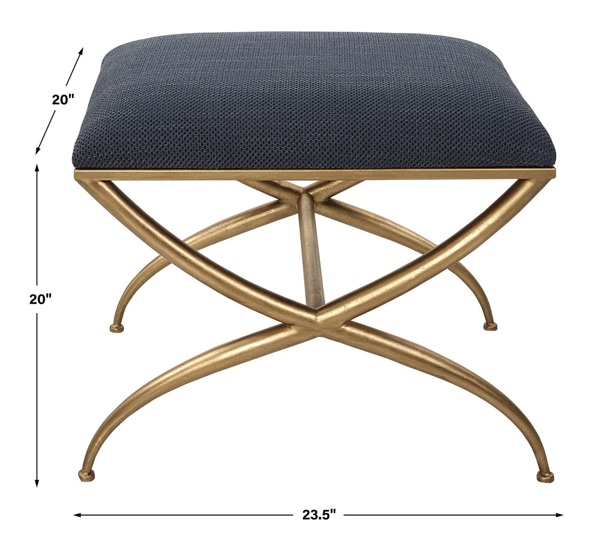 Crossing Small Navy Bench | Uttermost | Home Elegance USA