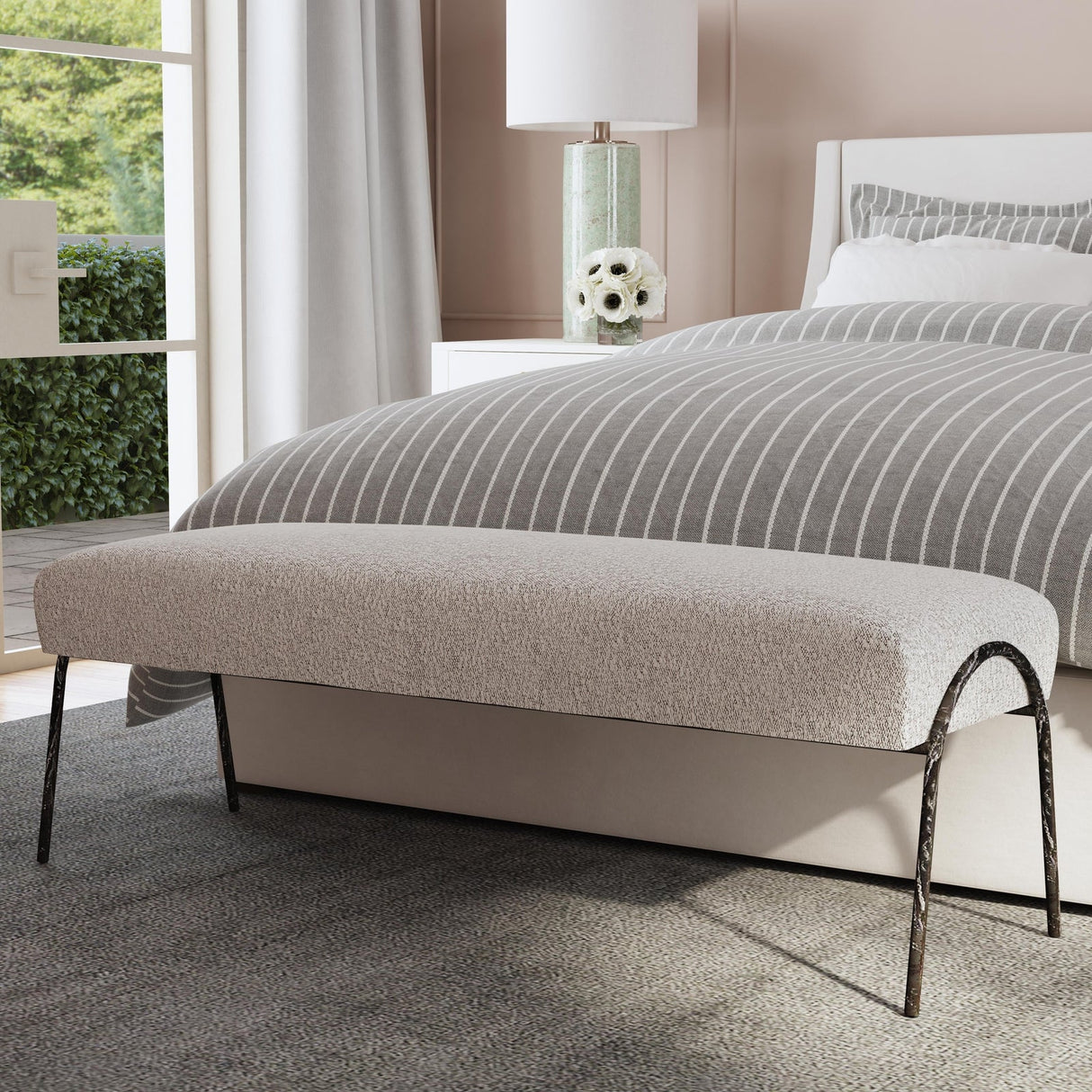 Uttermost Jacobsen Modern Gray Bench - Home Elegance USA