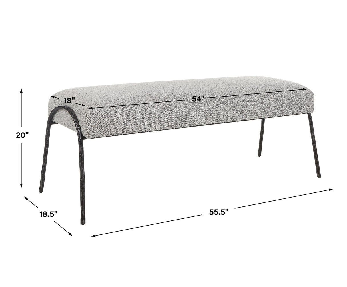 Uttermost Jacobsen Modern Gray Bench - Home Elegance USA