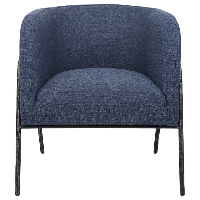 Uttermost Jacobsen Denim Barrel Chair - Home Elegance USA