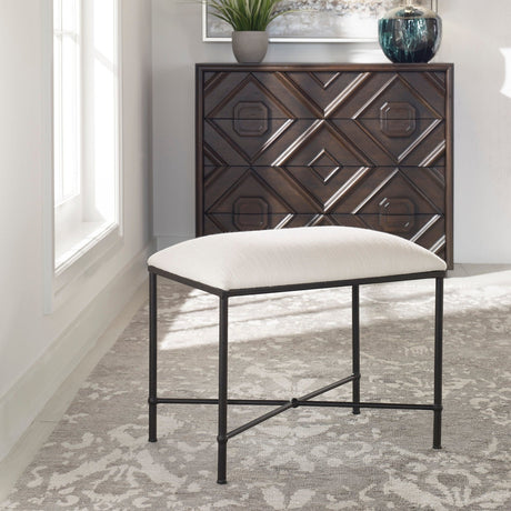 Avenham Small Black Framed Bench | Uttermost | Home Elegance USA