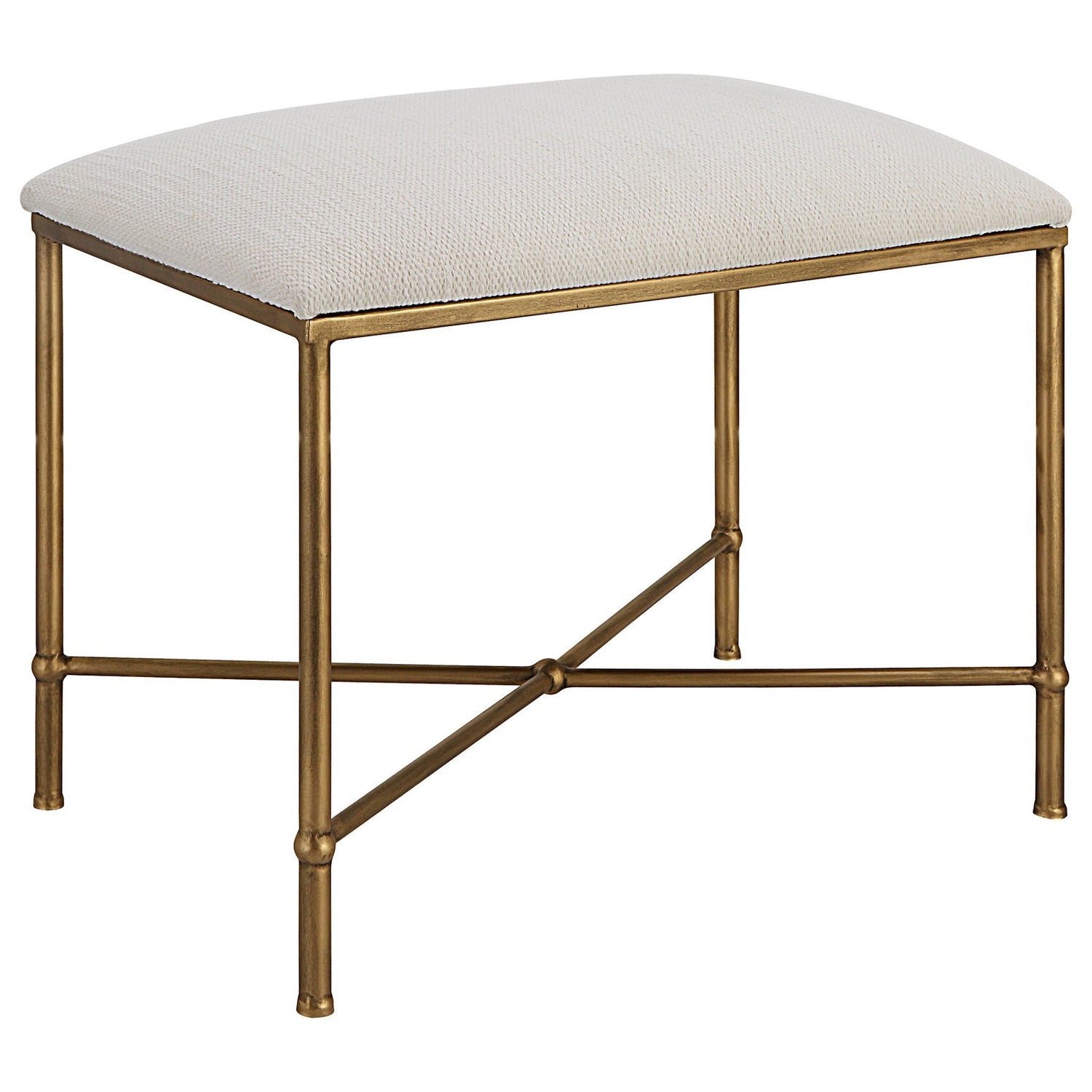 Avenham Small Gold Framed Bench | Uttermost | Home Elegance USA