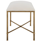 Avenham Small Gold Framed Bench | Uttermost | Home Elegance USA