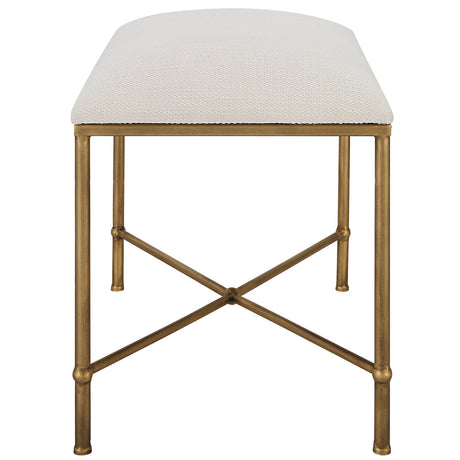 Avenham Small Gold Framed Bench | Uttermost | Home Elegance USA