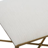 Avenham Small Gold Framed Bench | Uttermost | Home Elegance USA