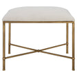 Avenham Small Gold Framed Bench | Uttermost | Home Elegance USA