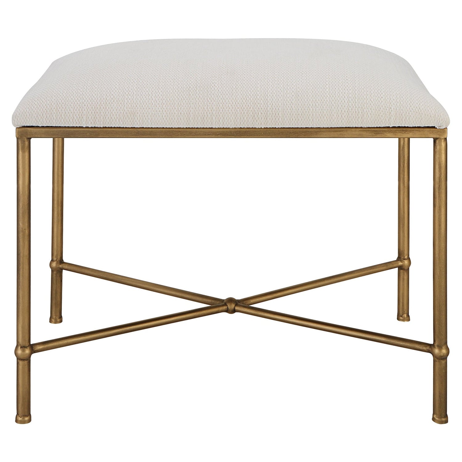Avenham Small Gold Framed Bench | Uttermost | Home Elegance USA