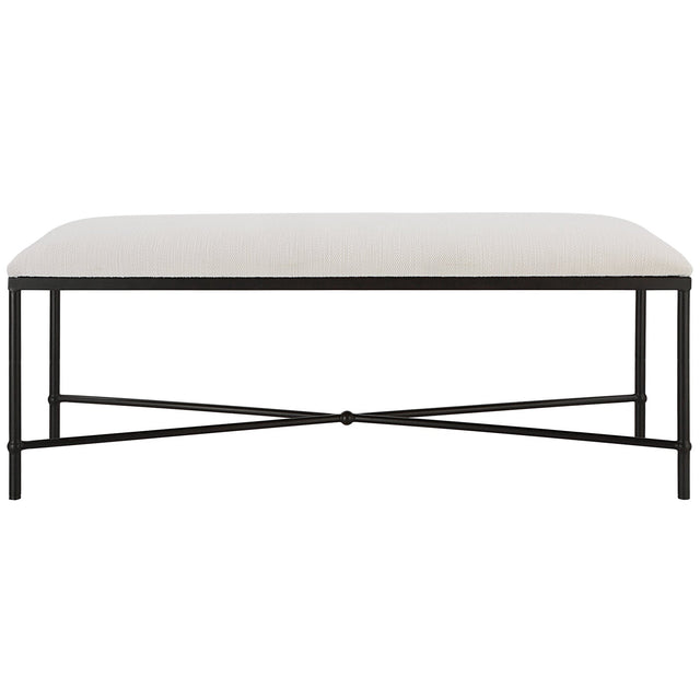 Avenham Black Framed Bench | Uttermost | Home Elegance USA