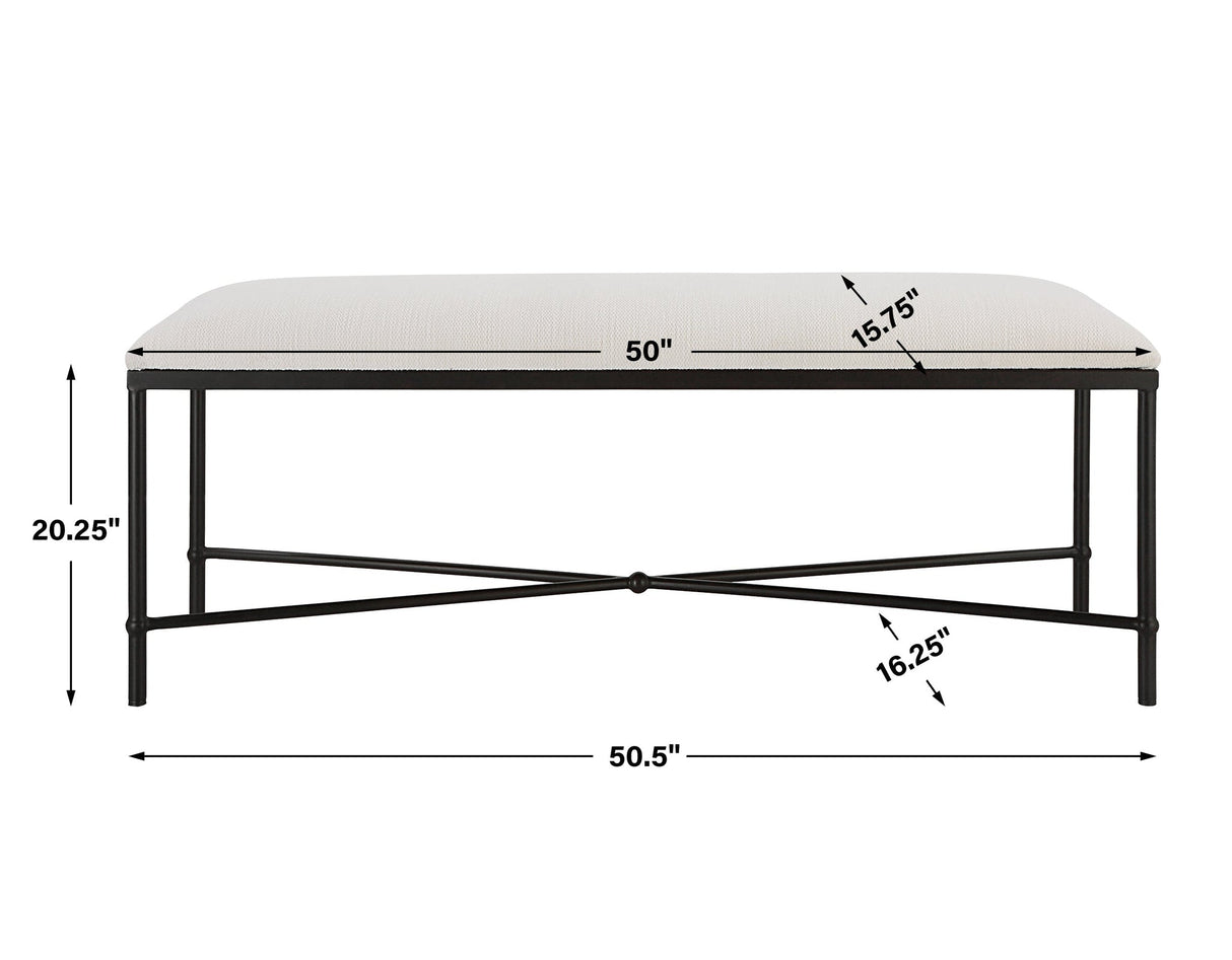 Avenham Black Framed Bench | Uttermost | Home Elegance USA