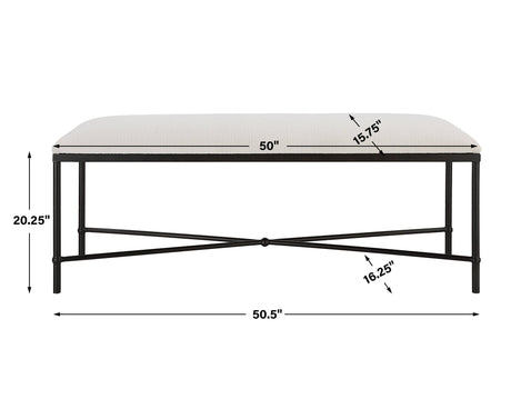 Avenham Black Framed Bench | Uttermost | Home Elegance USA
