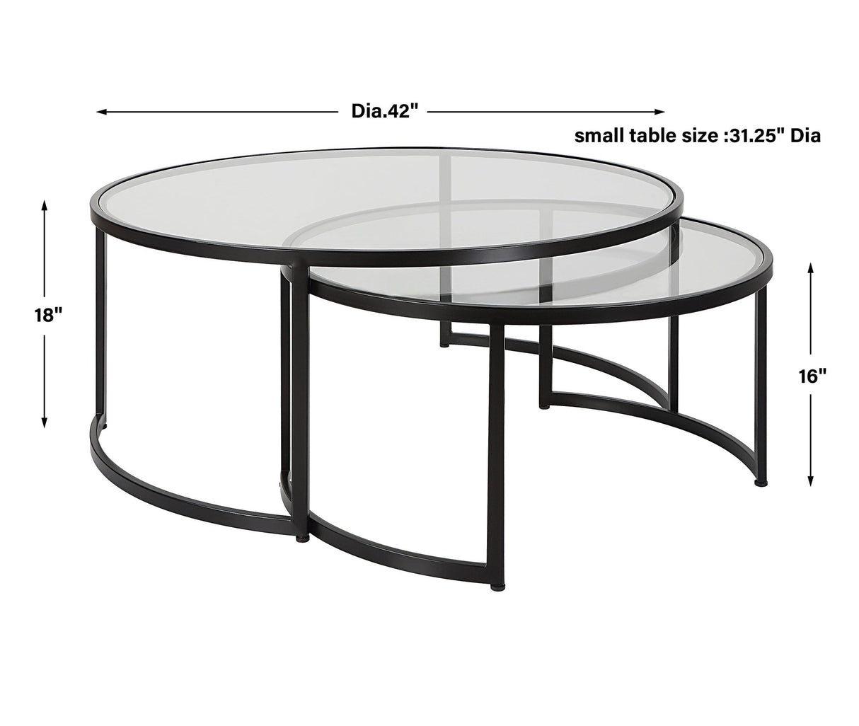 Uttermost Rhea Black Nesting Coffee Tables - Set Of 2 - Home Elegance USA
