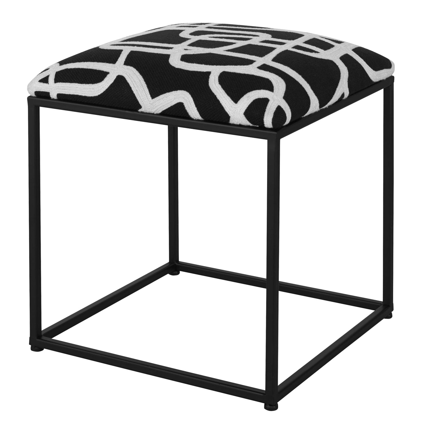 Uttermost Twists And Turns Fabric Accent Stool - Home Elegance USA