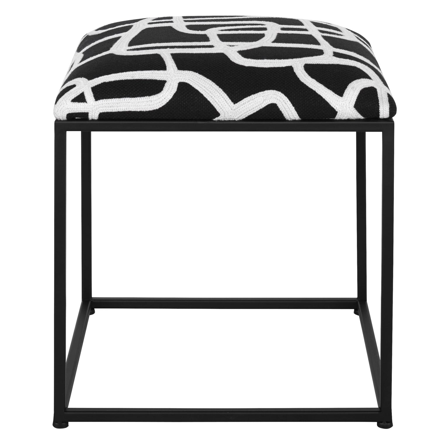Uttermost Twists And Turns Fabric Accent Stool - Home Elegance USA