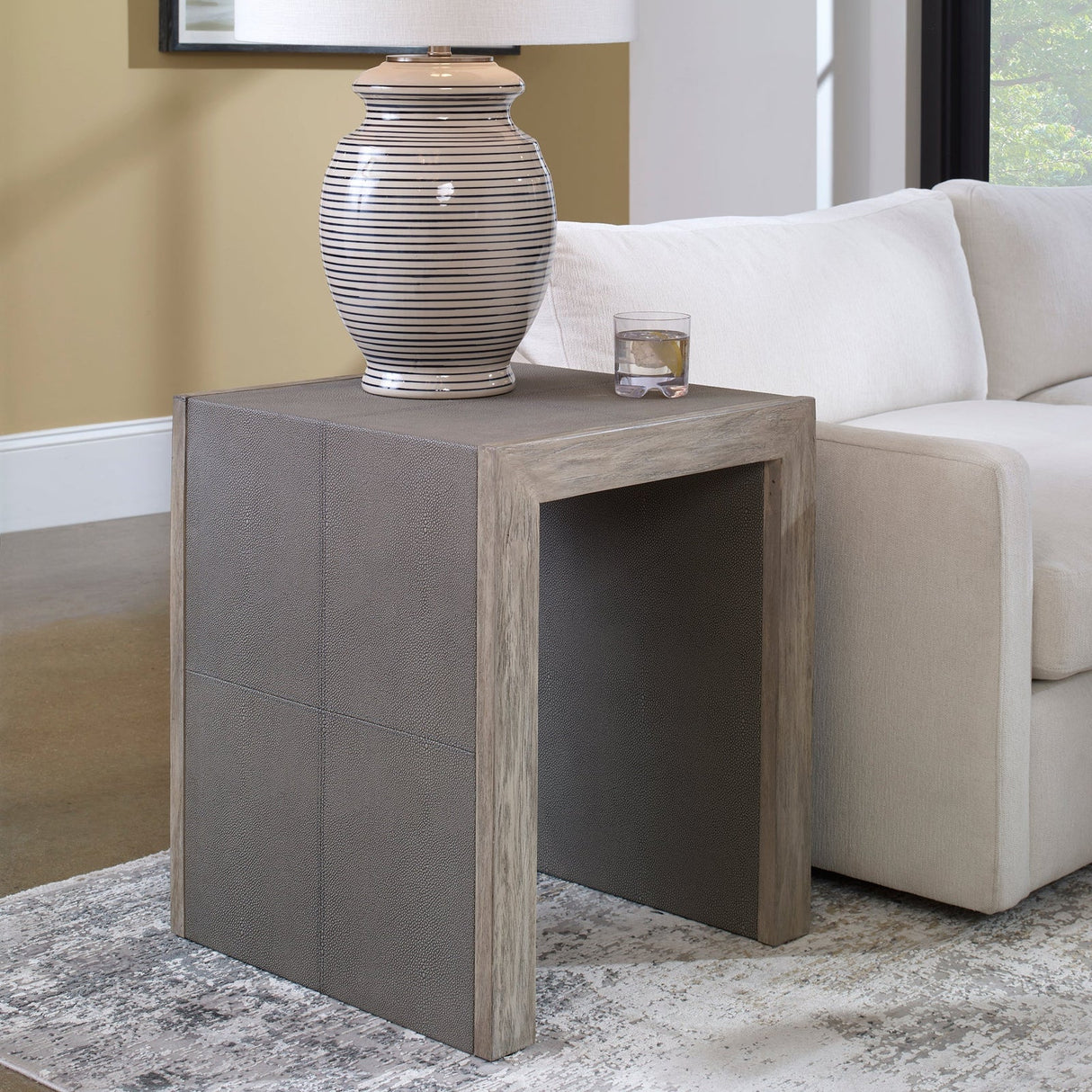 Uttermost Aerina Modern Gray End Table - Home Elegance USA
