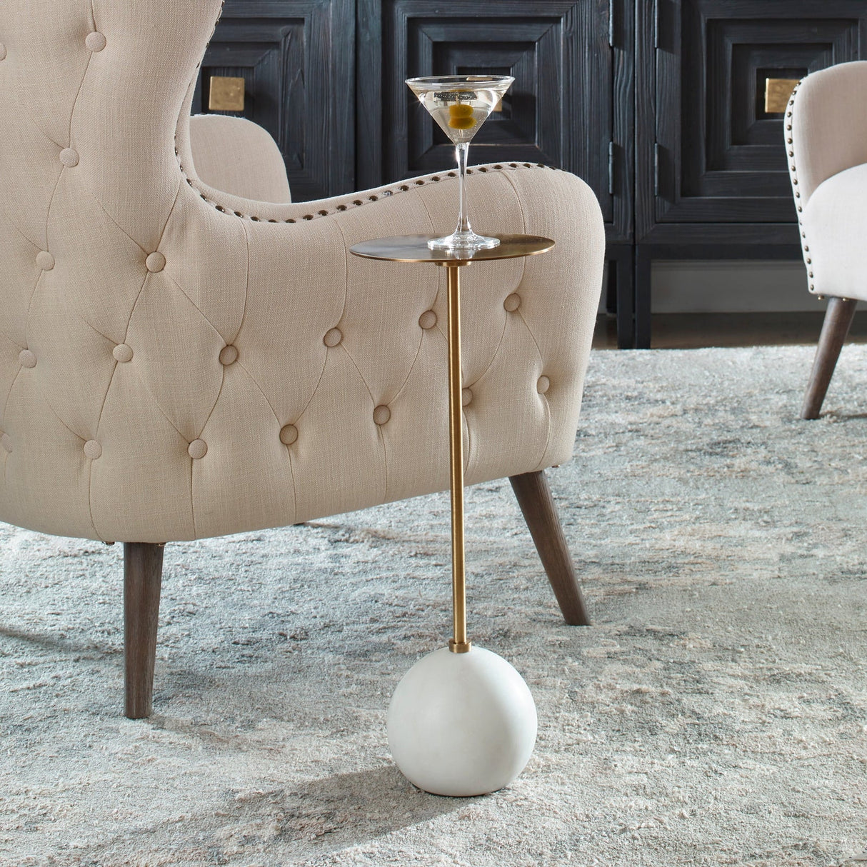 Uttermost Gimlet White Drink Table - Home Elegance USA