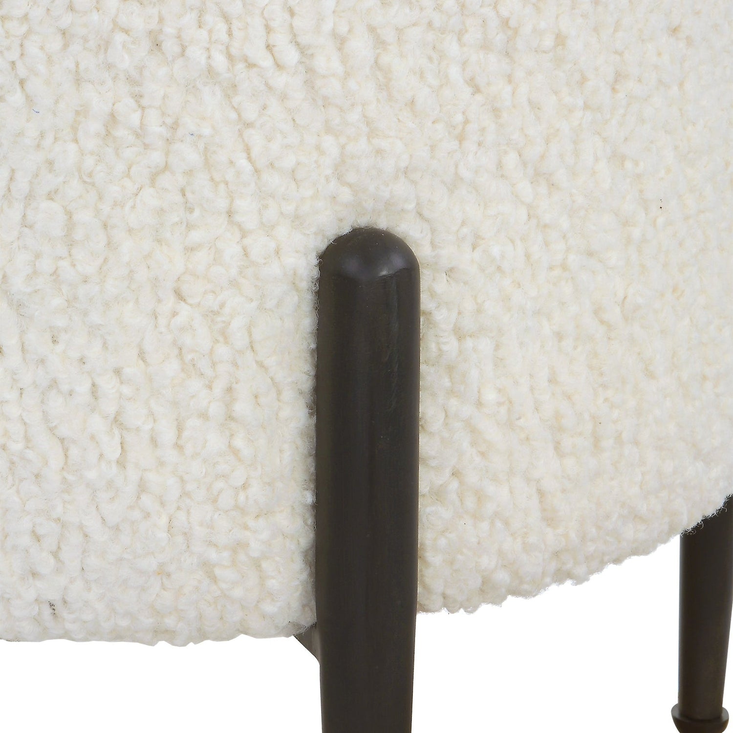 Arles White Shearling Ottoman | Uttermost | Home Elegance USA