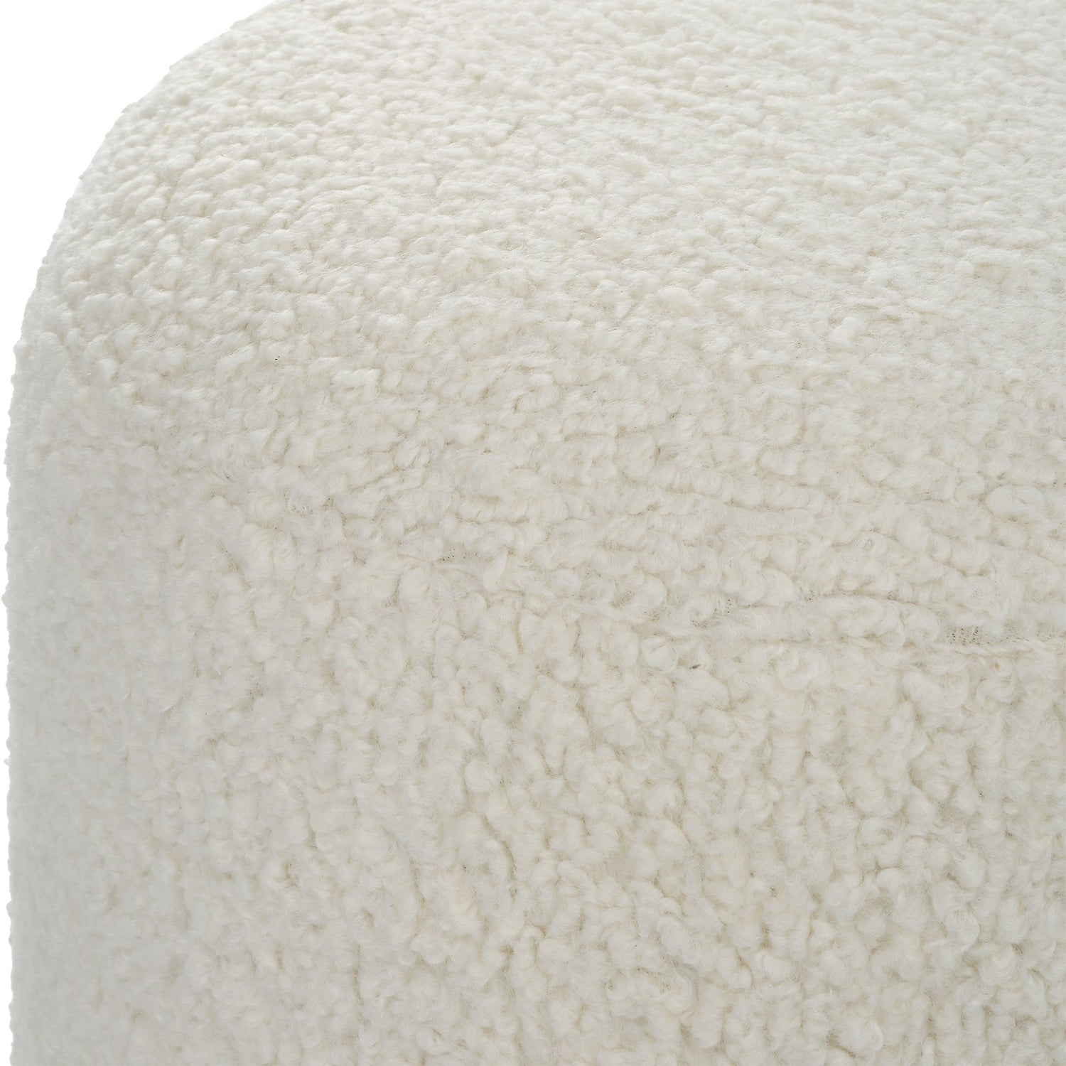 Arles White Shearling Ottoman | Uttermost | Home Elegance USA