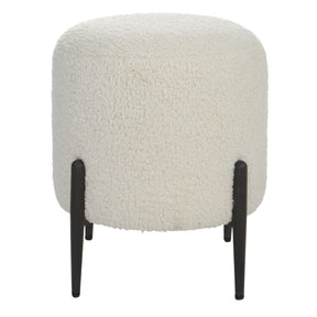 Arles White Shearling Ottoman | Uttermost | Home Elegance USA