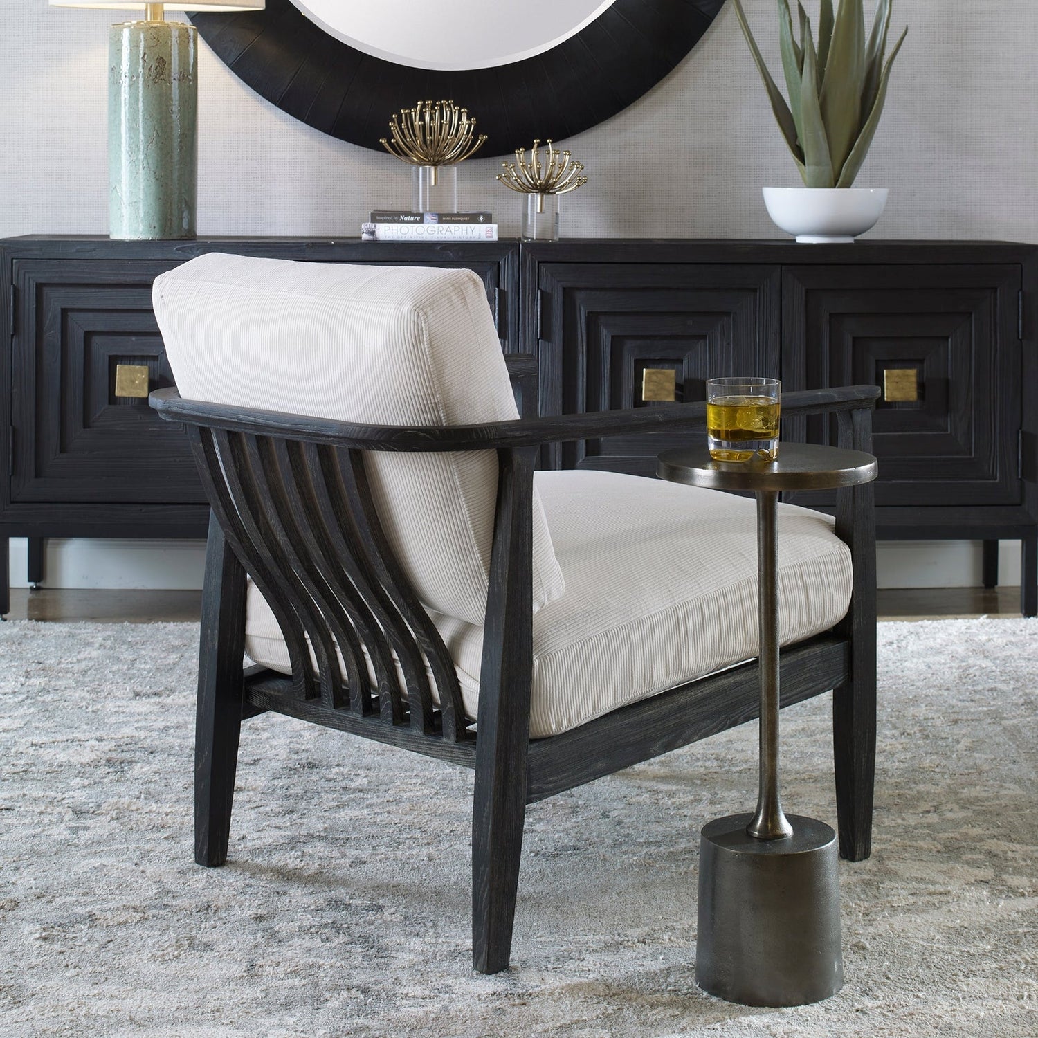 Brunei White Accent Chair | Uttermost | Home Elegance USA